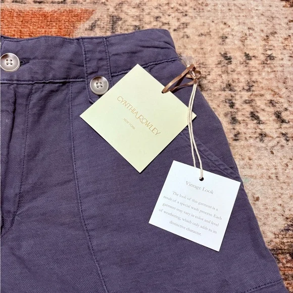 Cynthia Rowley NWT Blue Linen Blend Shorts size 4 - Picture 2 of 5